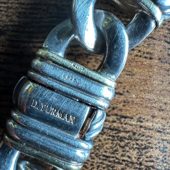 David Yurman Madison Chain Link Necklace w/ 18K Yellow Gold - 14mm - 16" - RARE - Picture 11 of 16